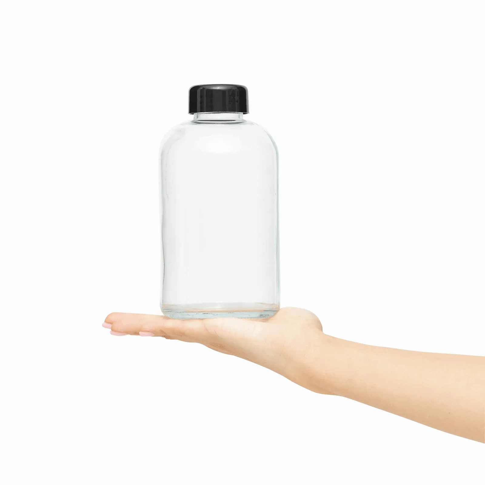 DRINK HEALTHY - Glas-Trinkflasche schwarz, transparent, schwarz, transparent – Bild 7