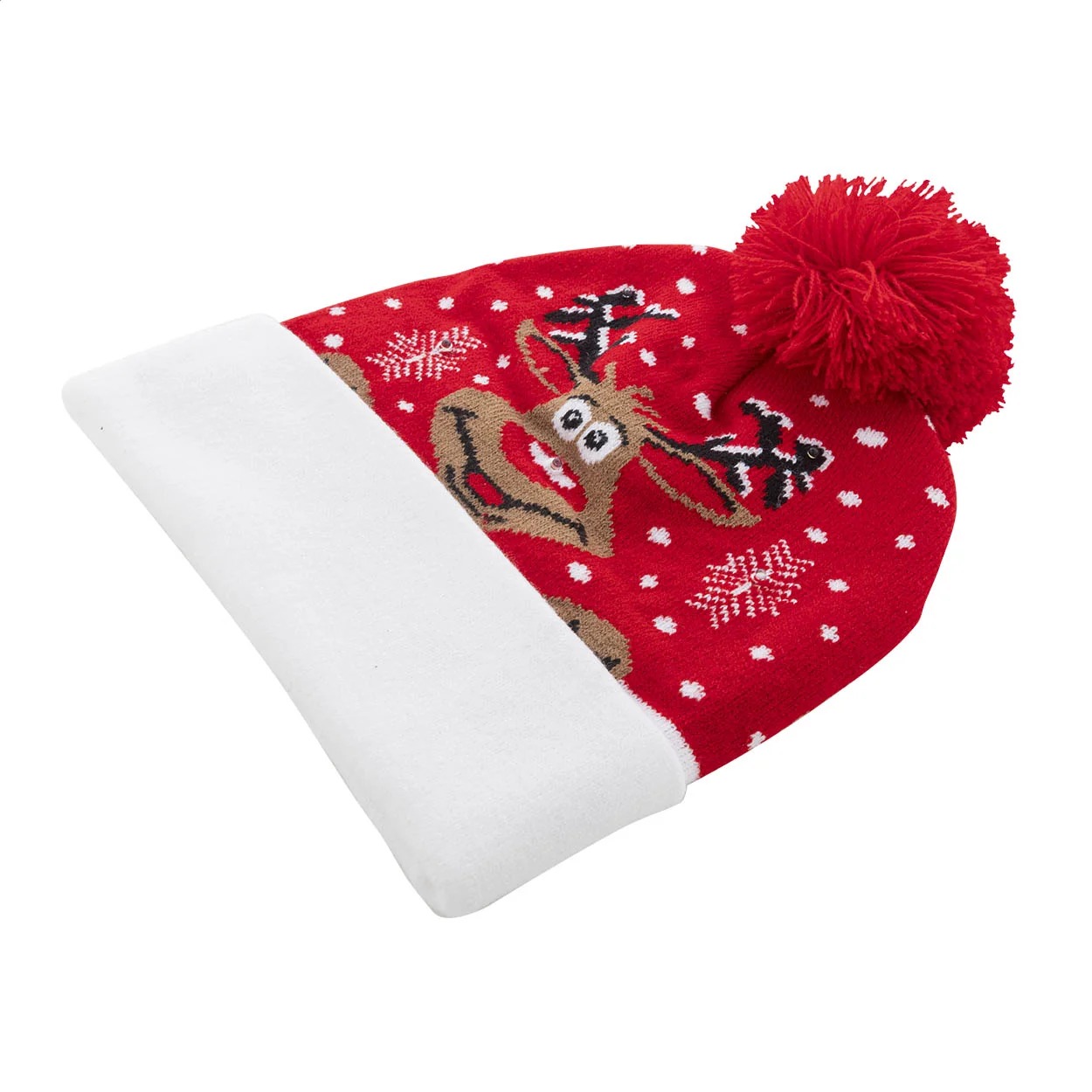 Weihnachts-LED-Wintermütze Norrsken, Rentier, rot – Bild 2