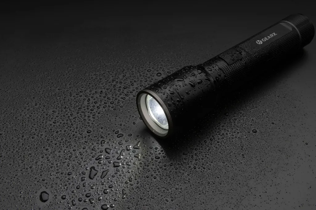 Heavy-Duty USB-Taschenlampe aus RCS recyceltem Aluminium, schwarz – Bild 7