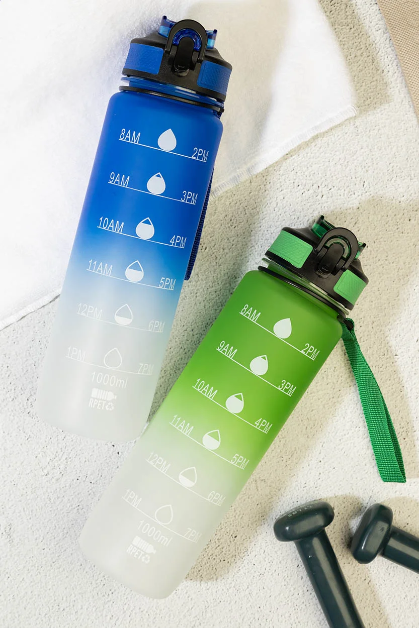 RPET Flasche mit Motivationsanzeige Sipgrade, grün – Bild 5