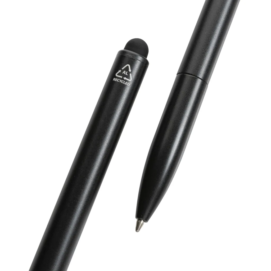 Kymi Stift mit Stylus aus RCS recyceltem Aluminum, schwarz – Bild 3