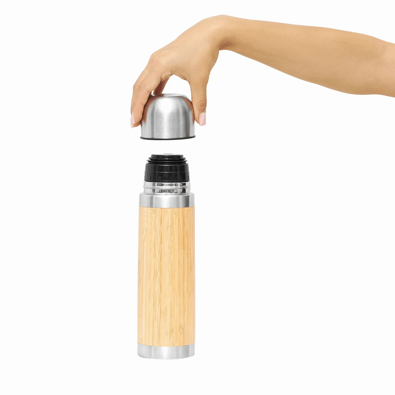 BAMBOO SPACE - Vakuum-Isolierkanne braun, silber, braun, silber – Bild 9