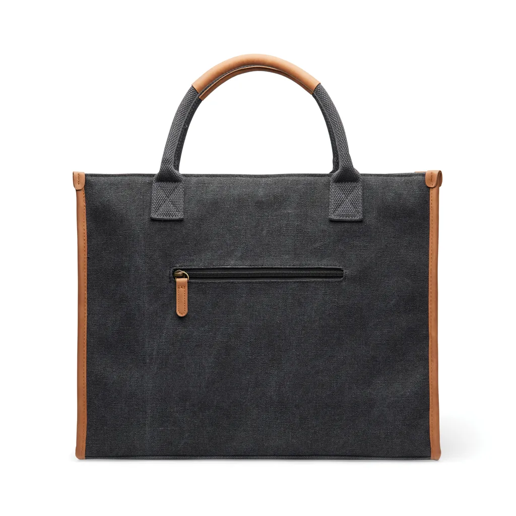 VINGA Bosler Büro-Tasche aus RCS recyceltem Canvas, schwarz – Bild 2