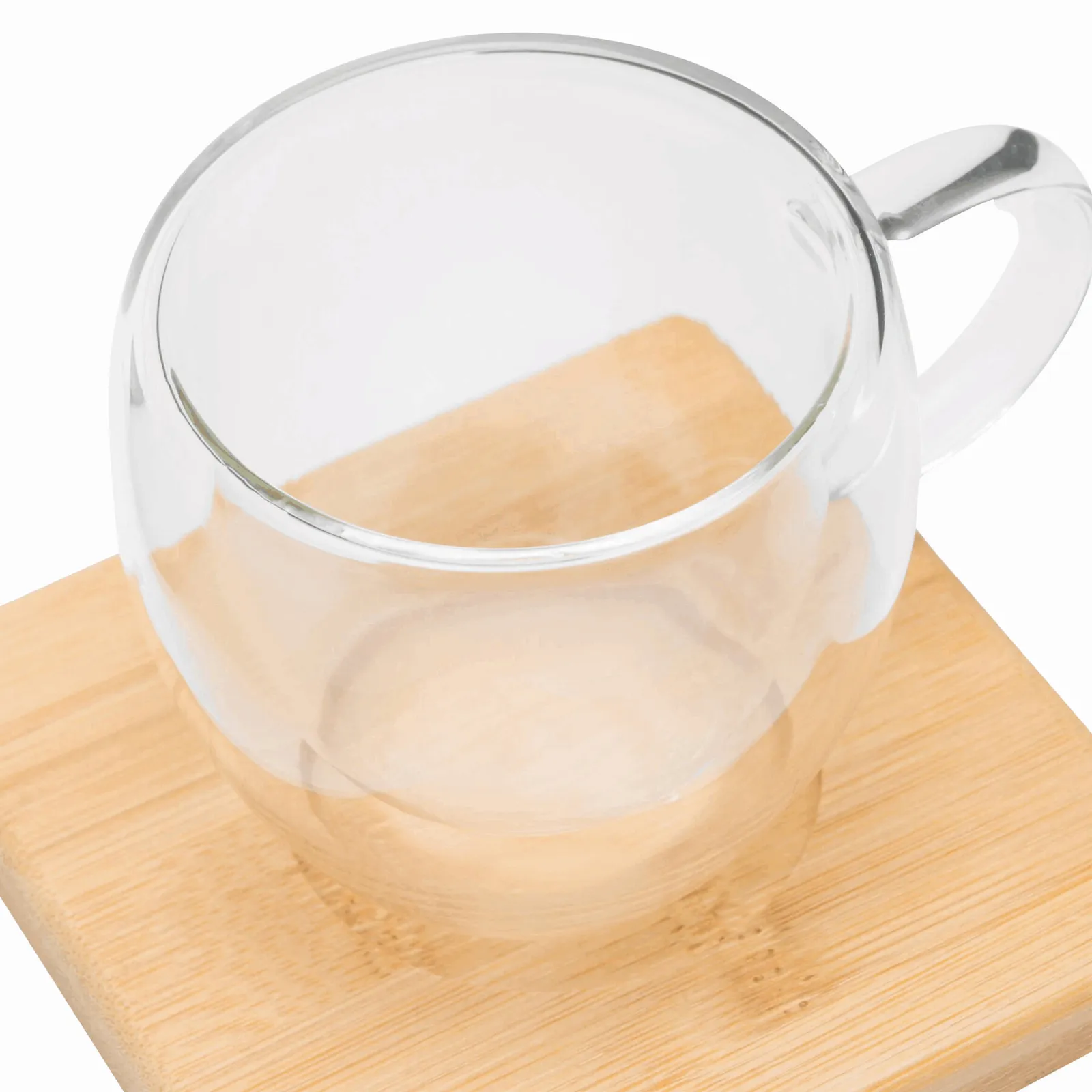 BAMBOO DUO - Glastassen-Set braun, transparent, braun, transparent – Bild 5