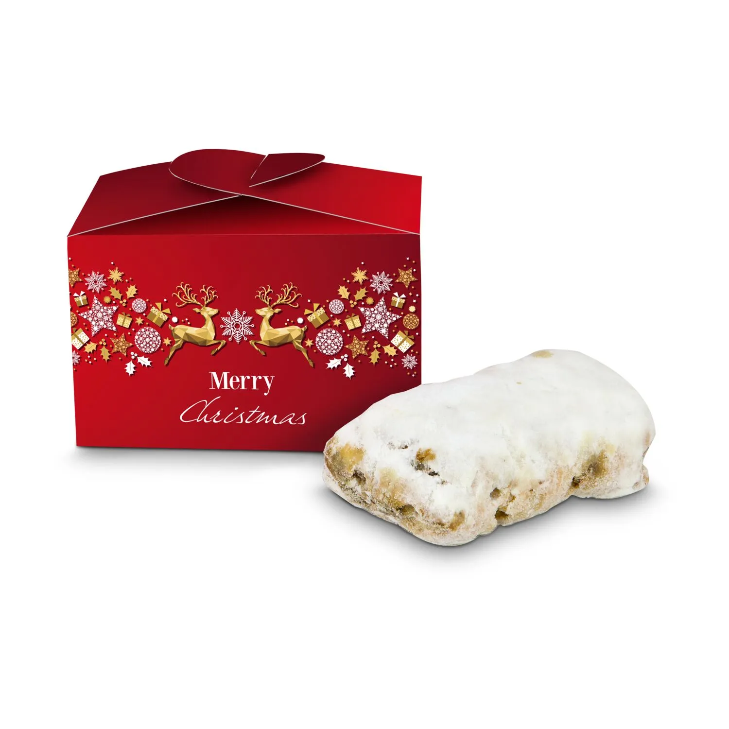 Geschenkartikel / Präsentartikel: Mini-Stollen Merry Christmas, rot – Bild 2