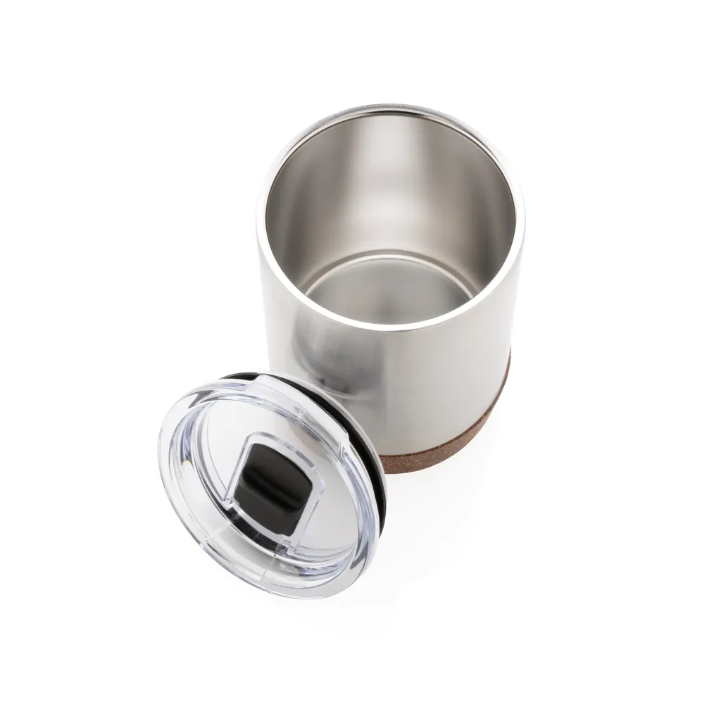 Kleine Vakuum-Kaffeetasse aus RCS rSteel & Kork, silber – Bild 4