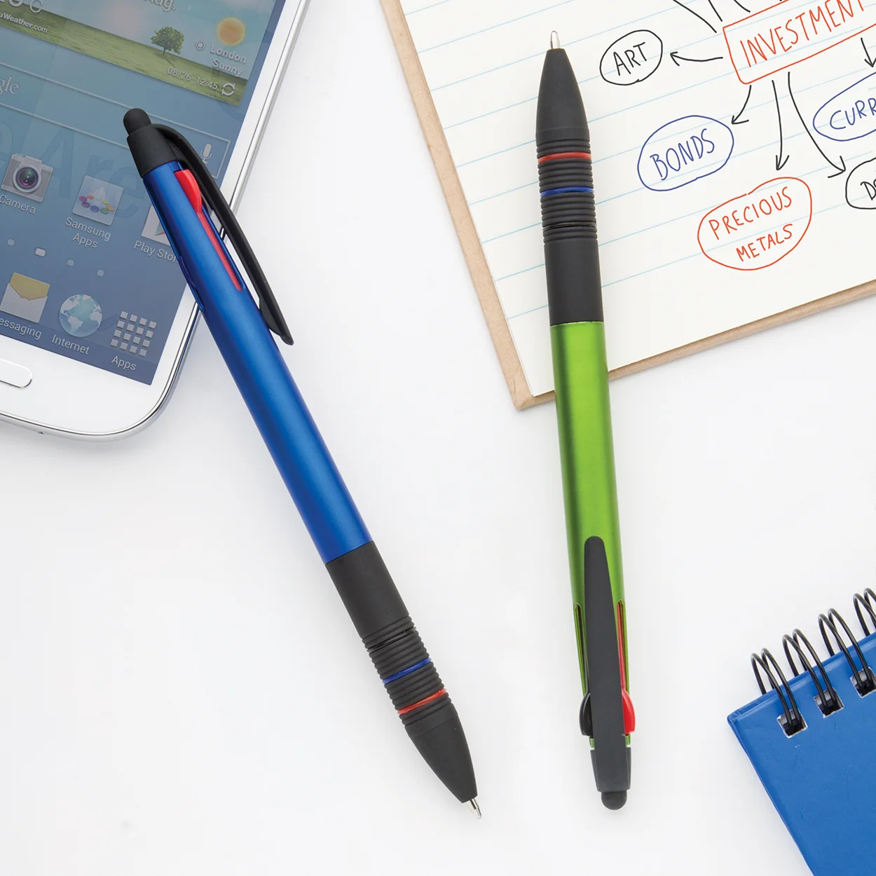 Touchpen Trime mit Kugelschreiber, blau, schwarz – Bild 3
