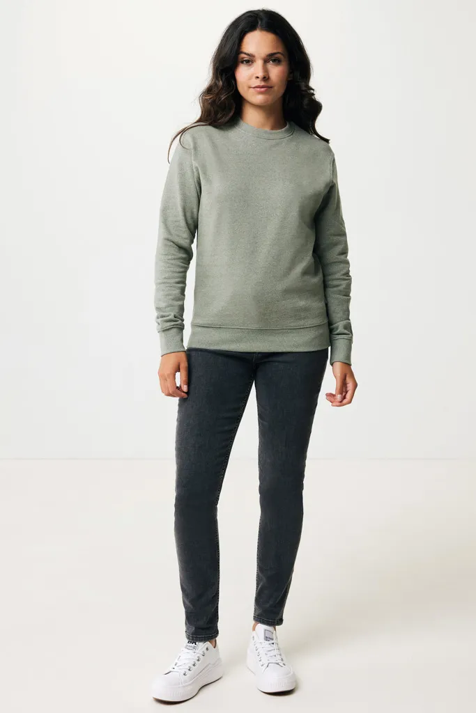 IQONIQ Denali ungefärbt. Rundhals-Sweater aus recycelter BW, heather green – Bild 6