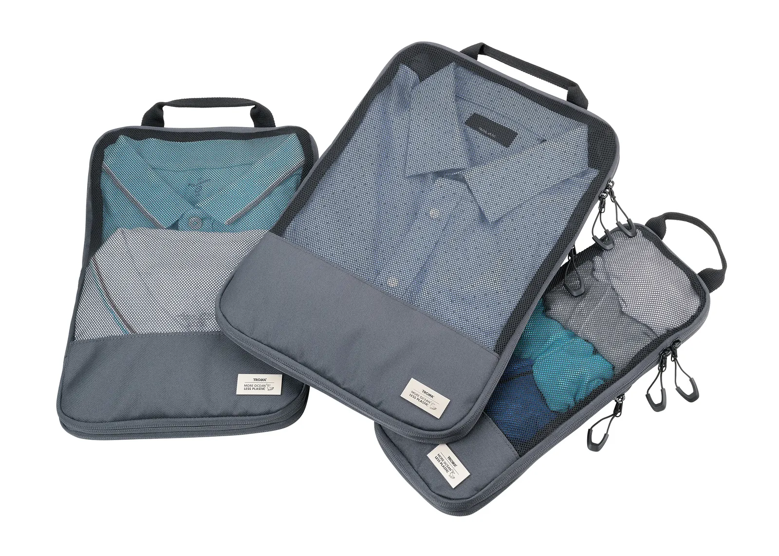 Reise-Kompressionstaschen Set BLUE CYCLE PACKING CUBES, dunkelgrau – Bild 3