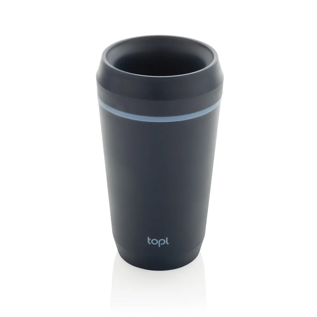 Topl-Becher aus rec. Kunststoff mit 360-Grad-Deckel 354ml, navy blau – Bild 2
