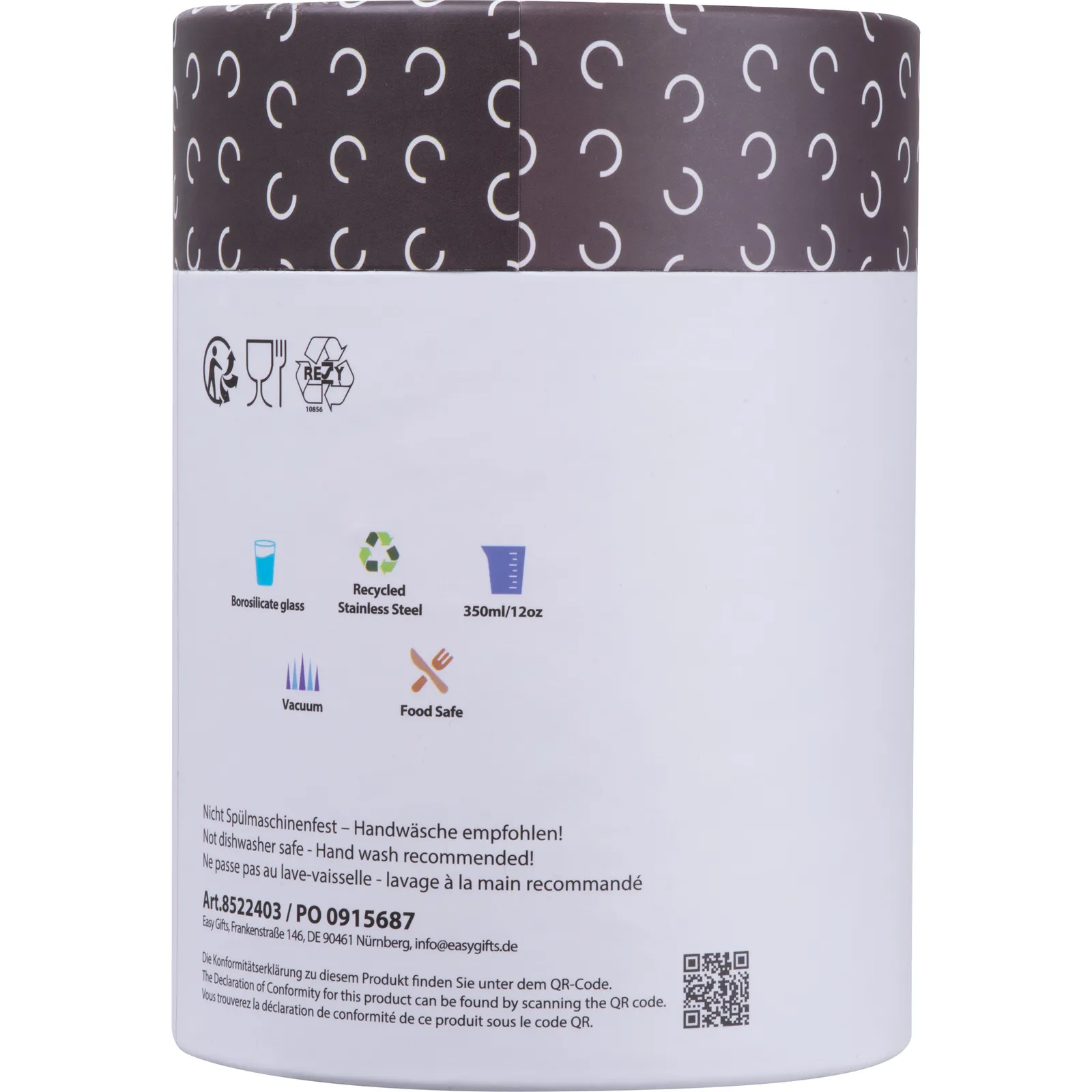 MoLu recycelter Edelstahl Trinkbecher Palm Bay, schwarz – Bild 10