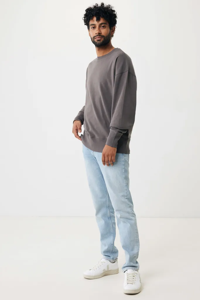IQONIQ Kruger Relax-Rundhals-Sweater aus recycelt. Baumwolle, anthrazit – Bild 5