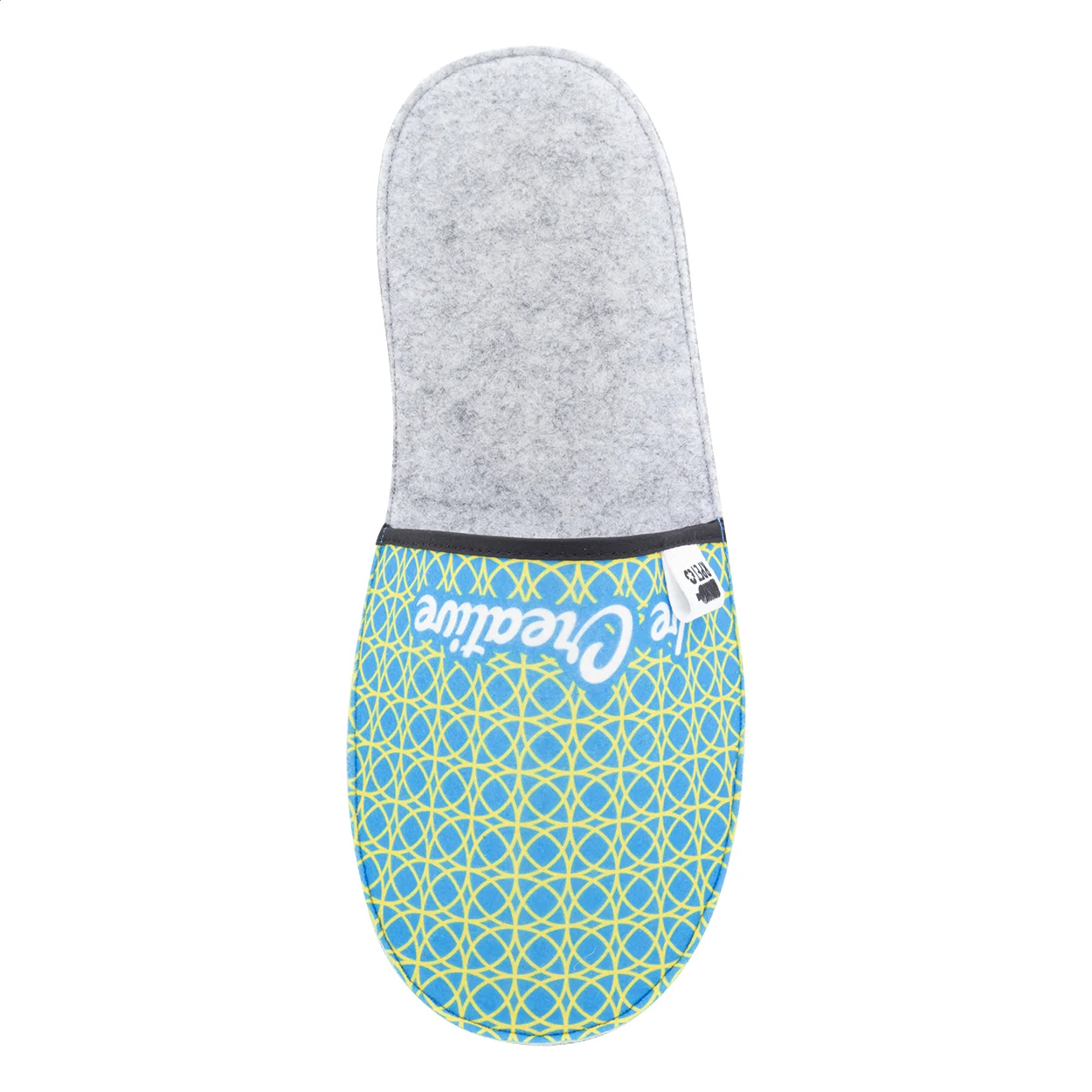 Individuelle RPET Hausschuhe CreaFelt Slip, weiß, grau – Bild 4