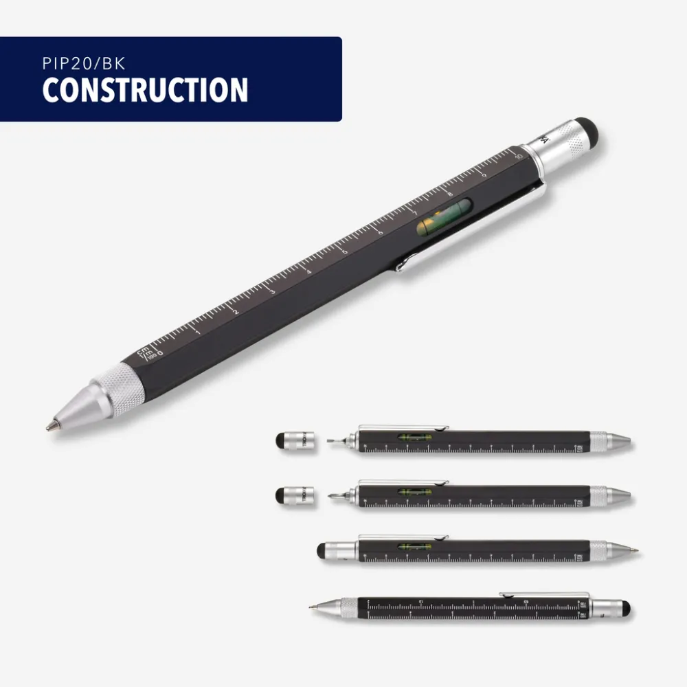 Multitasking-Kugelschreiber CONSTRUCTION schwarz, schwarz – Bild 9