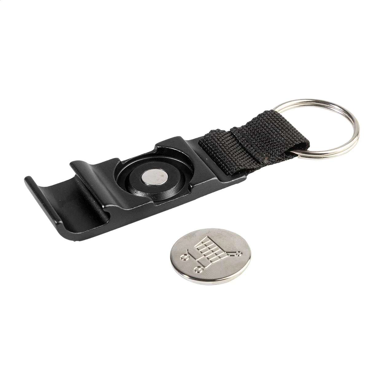 Schlüsselanhänger OpenCart mit EKW-Löser und Flaschenöffner, schwarz – Bild 4