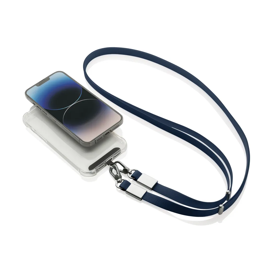 Nivo Crossbody-Handyband aus RCS recyceltem PET, navy blau – Bild 2