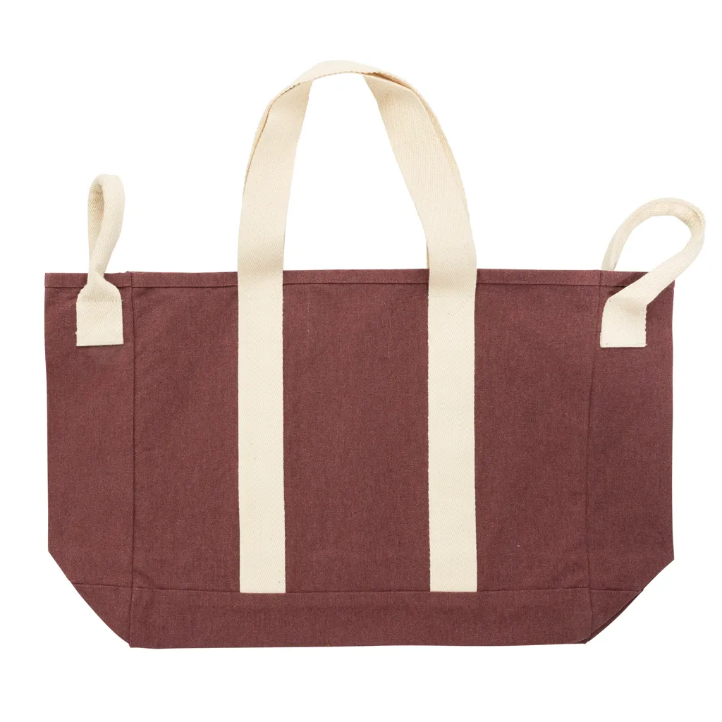 BEAU AWARE™ Strandtasche aus 400gr/m² recyceltem Canvas, maroon – Bild 2