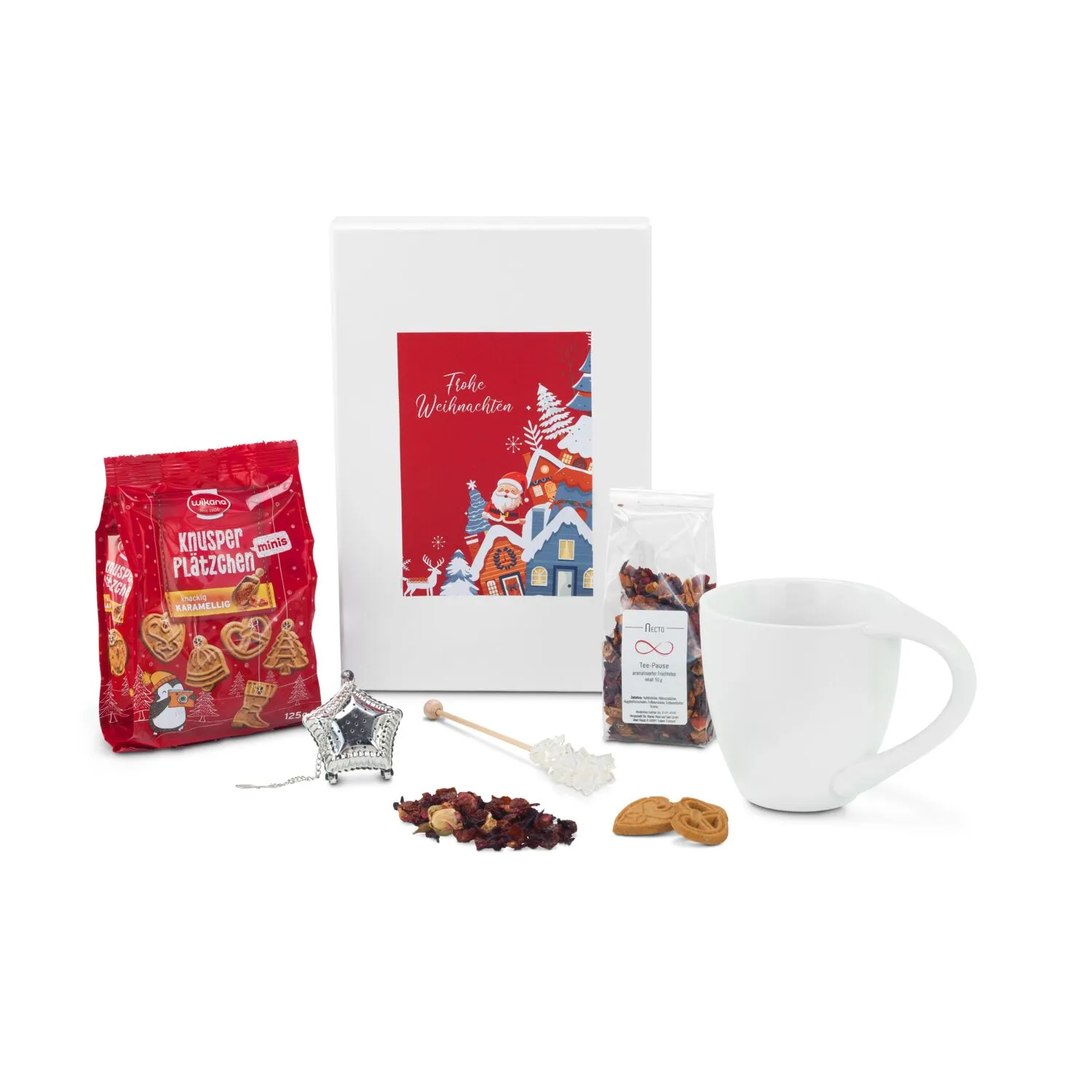 Geschenkset / Präsenteset: Weihnachtliche Teebox, weiß – Bild 2