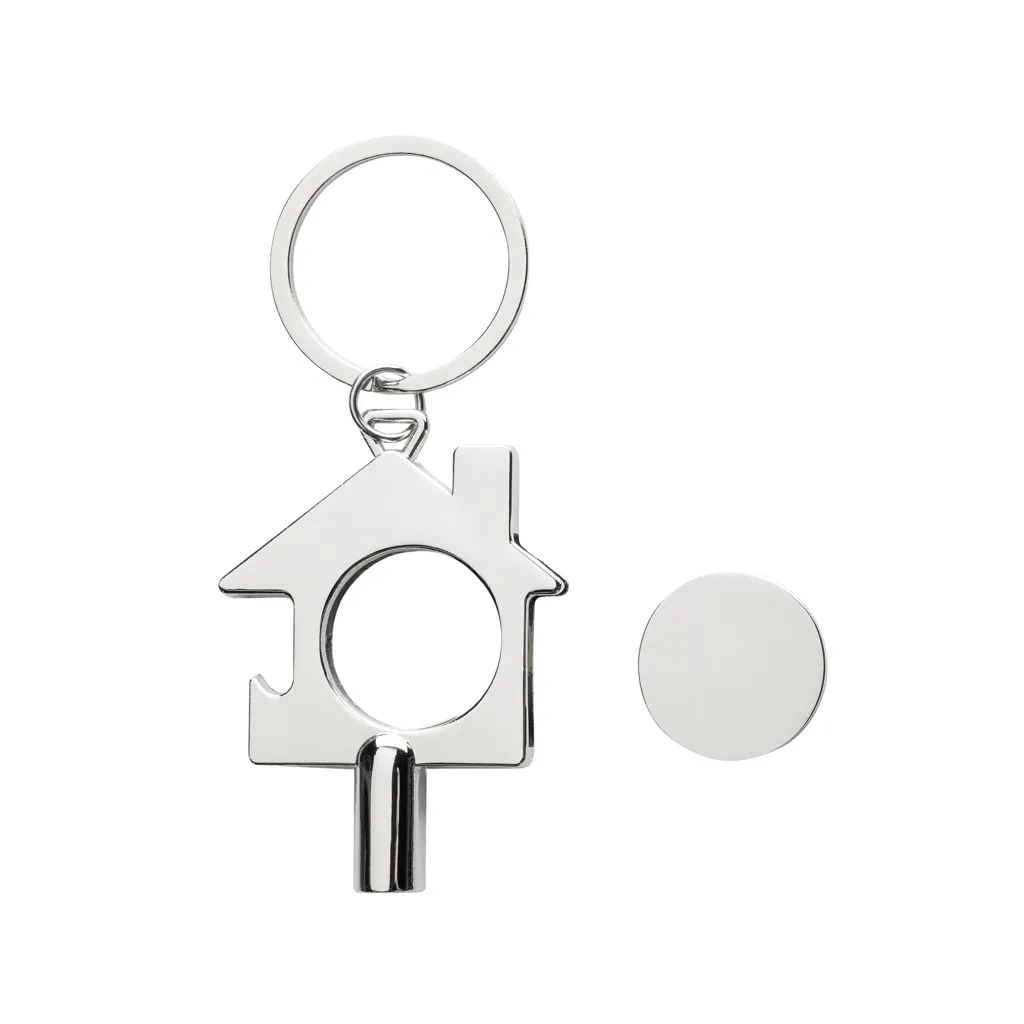 3-in-1 Schlüsselring aus RCS rec. Zinklegierung, silber – Bild 10