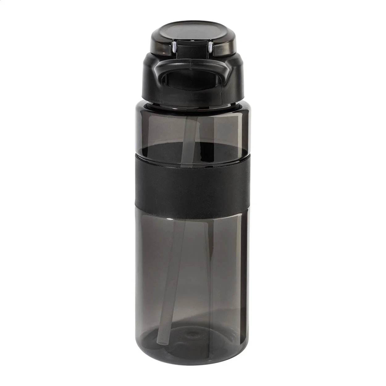 RPET Trinkflasche Fitgrip, schwarz – Bild 3