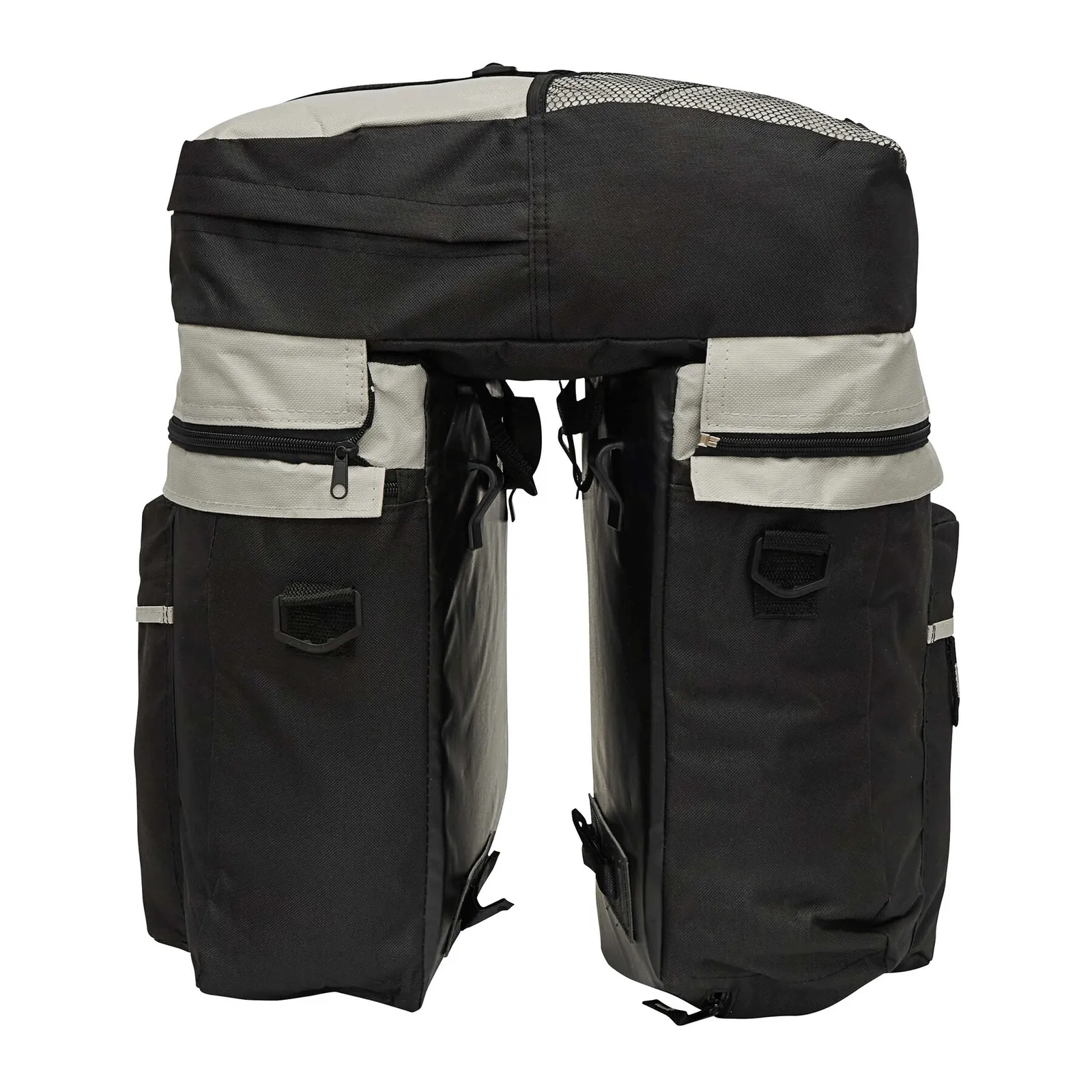 BIKE - Fahrrad-Packtaschenset 3-teilig grau, schwarz, grau, schwarz – Bild 4