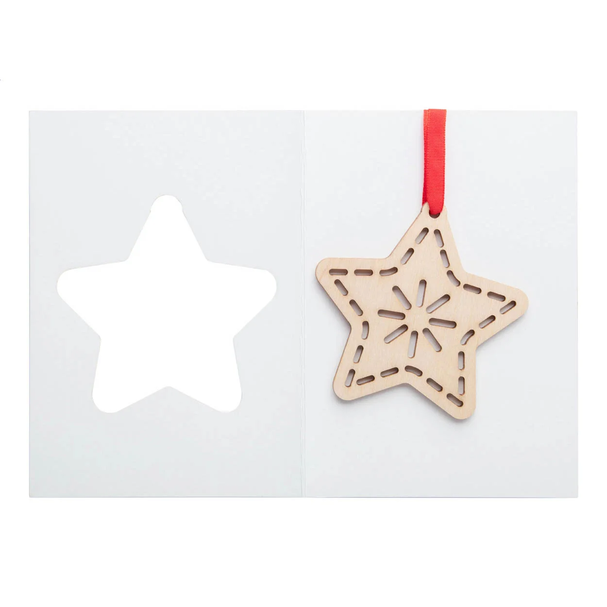 Weihnachtskarte TreeCard, Stern, natur – Bild 2