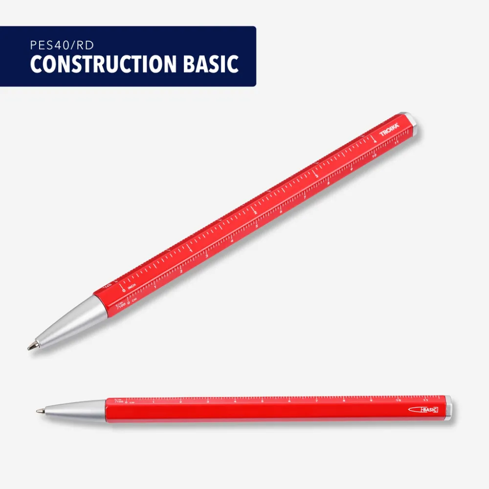 Multitasking-Kugelschreiber CONSTRUCTION BASIC rot/silberfarben, rot/silberfarben – Bild 5