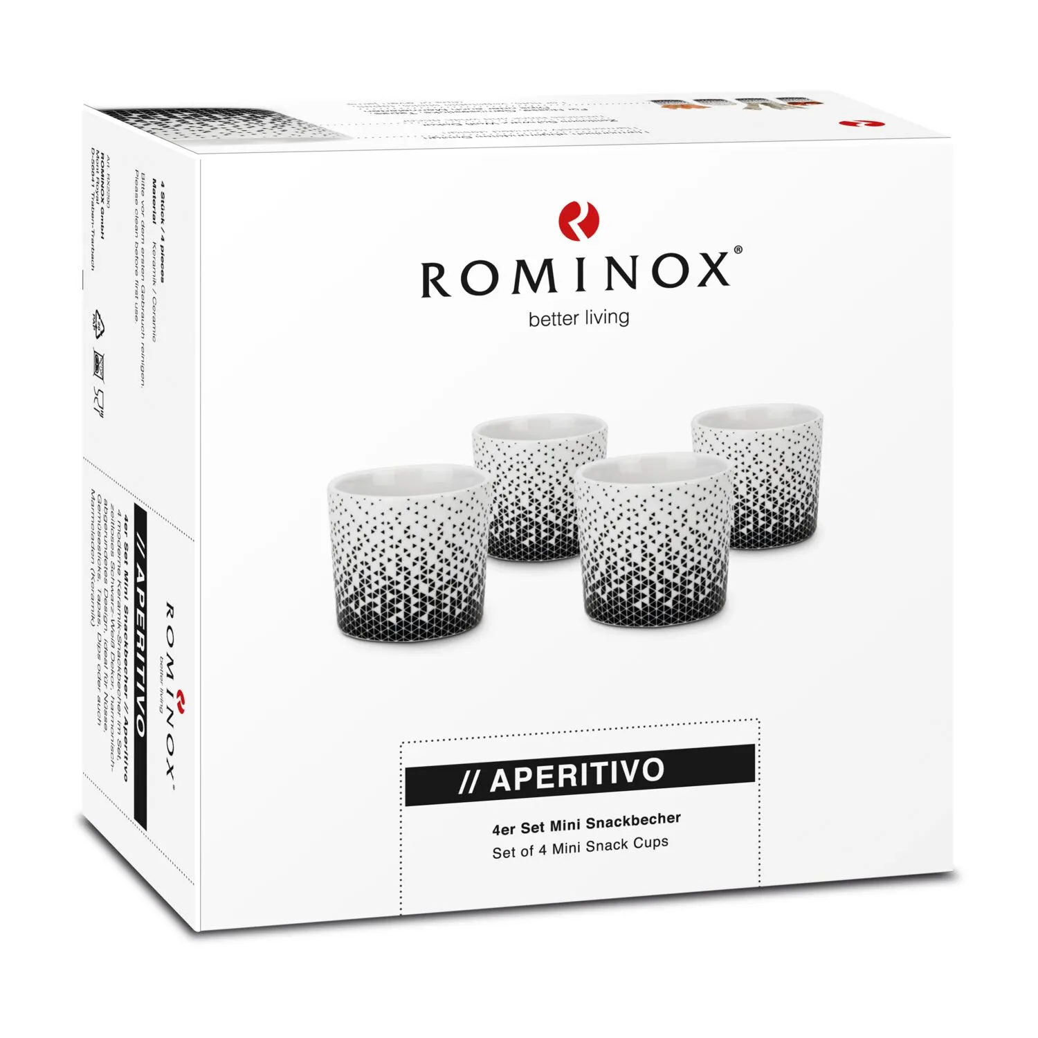 ROMINOX® 4er-Set Mini Snackbecher // Aperitivo, weiß – Bild 4