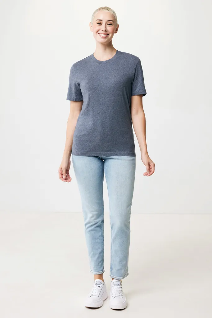 IQONIQ Manuel ungefärbtes T-Shirt aus recycelter Baumwolle, heather navy – Bild 8