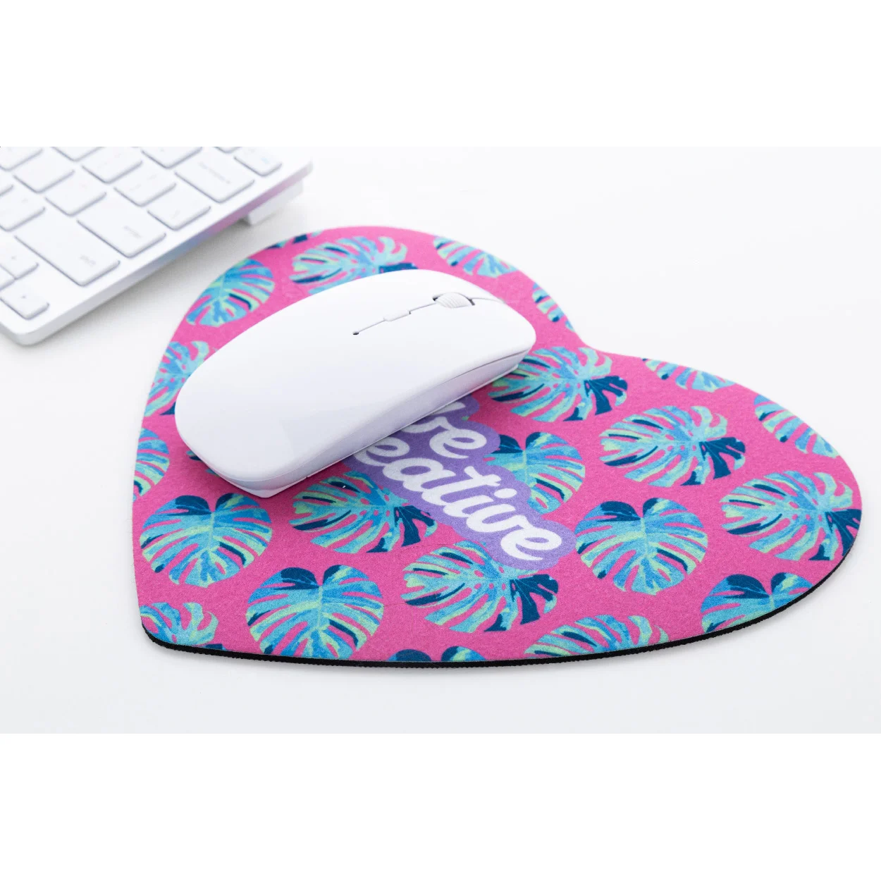 Mauspad RPET CreaFelt Cursor Love, weiß – Bild 5