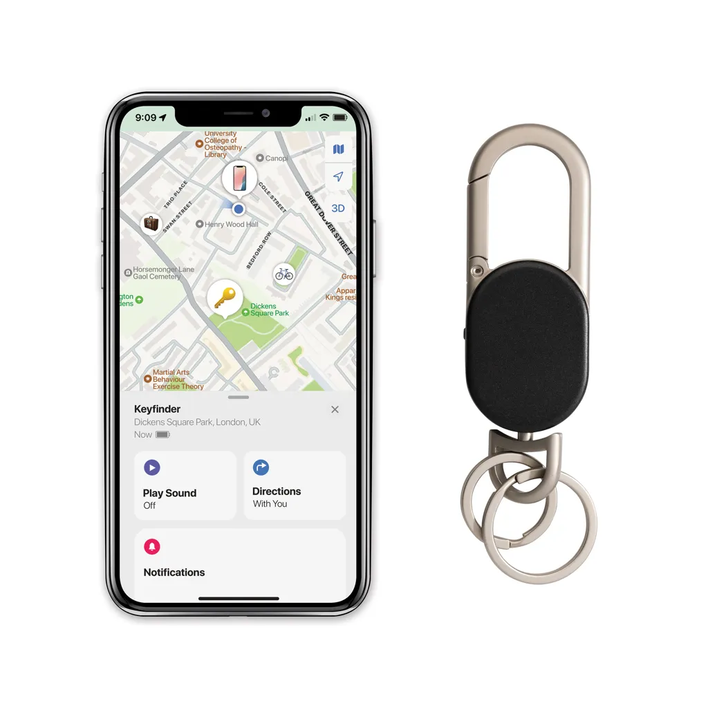 Schlüsselanhänger Keyfinder mit weltweiter Ortung und USB-C, schwarz – Bild 3