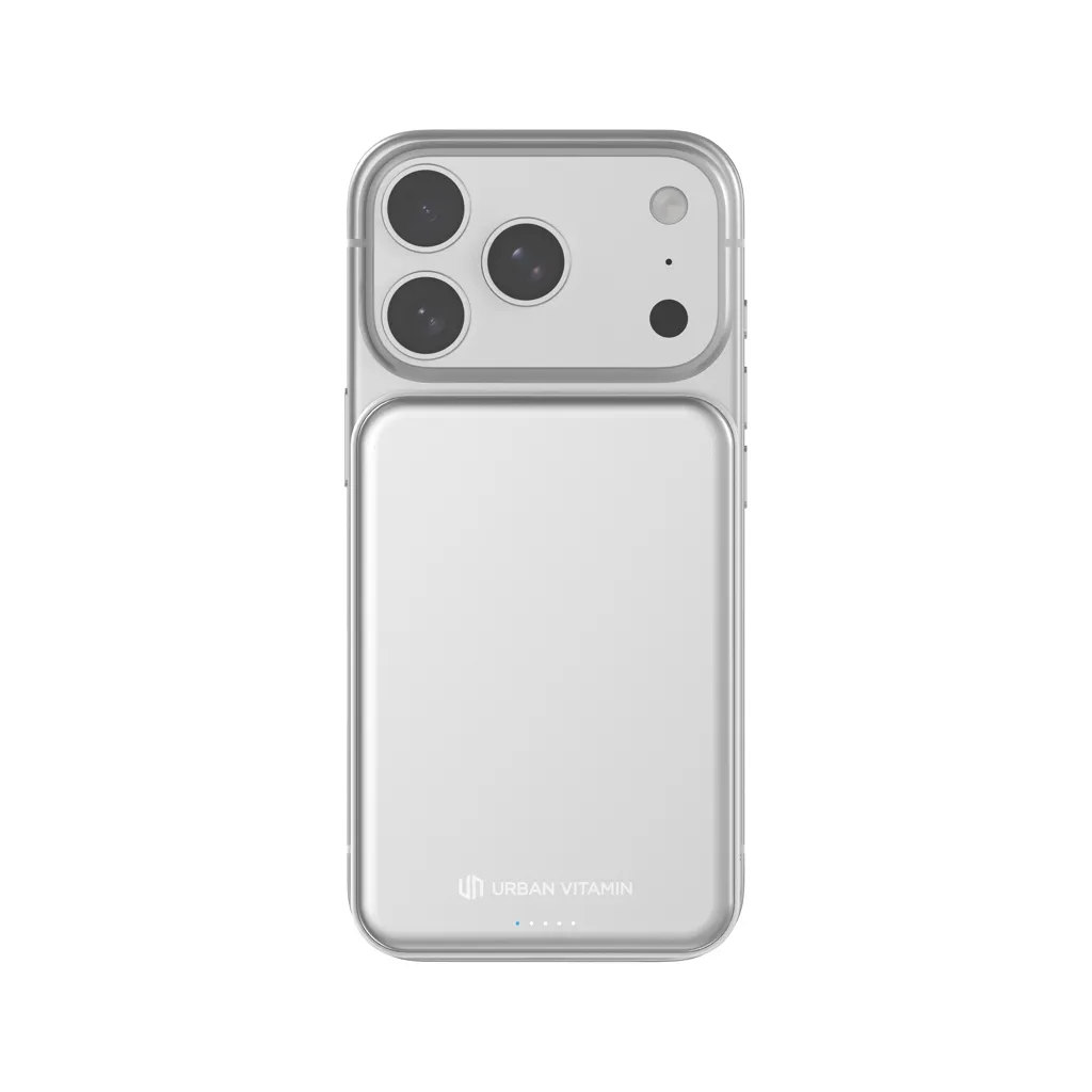 Urban Vitamin Pomona 5000mAh Qi2.2 25W magnetische Powerbank, silber – Bild 6