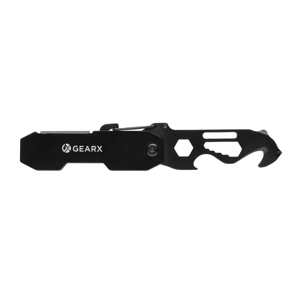 Gear X faltbares EDC-Werkzeug mit Kartonmesser & Karabiner, schwarz – Bild 3