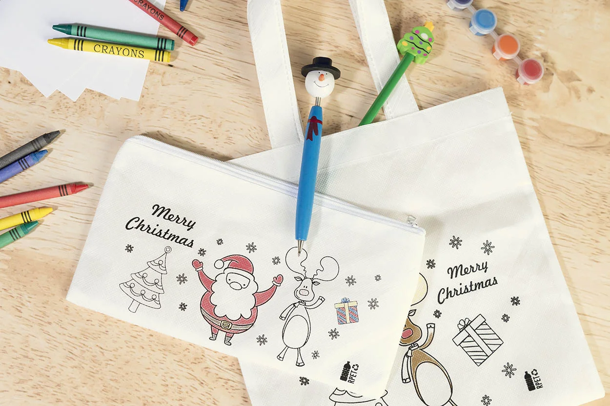 Weihnachts-Stifteetui Julfar Draw zum Ausmalen, weiß – Bild 5