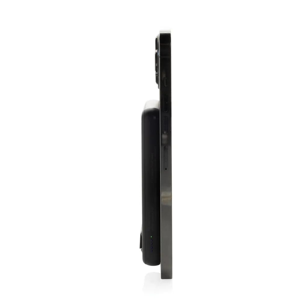 Zen 5000mAh 5W magnetische Bambus-Powerbank aus RCS rPlastik, schwarz – Bild 6