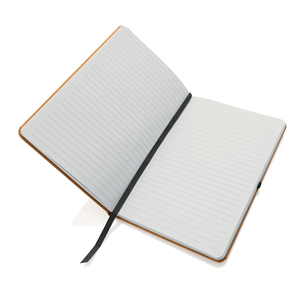 A5 Hardcover Notizbuch aus GRS recyceltem PU, braun – Bild 2