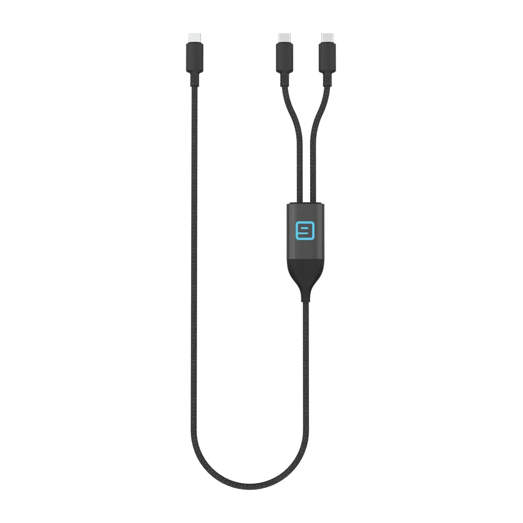 Terra 100W RCS-Kabel mit zwei USB-C-Ausgängen, schwarz – Bild 2
