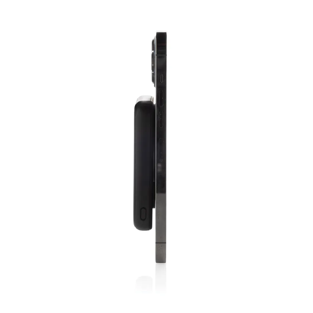 Stellar 5.000mAh 5W magnetische Powerbank aus RCS rec. ABS, schwarz – Bild 3