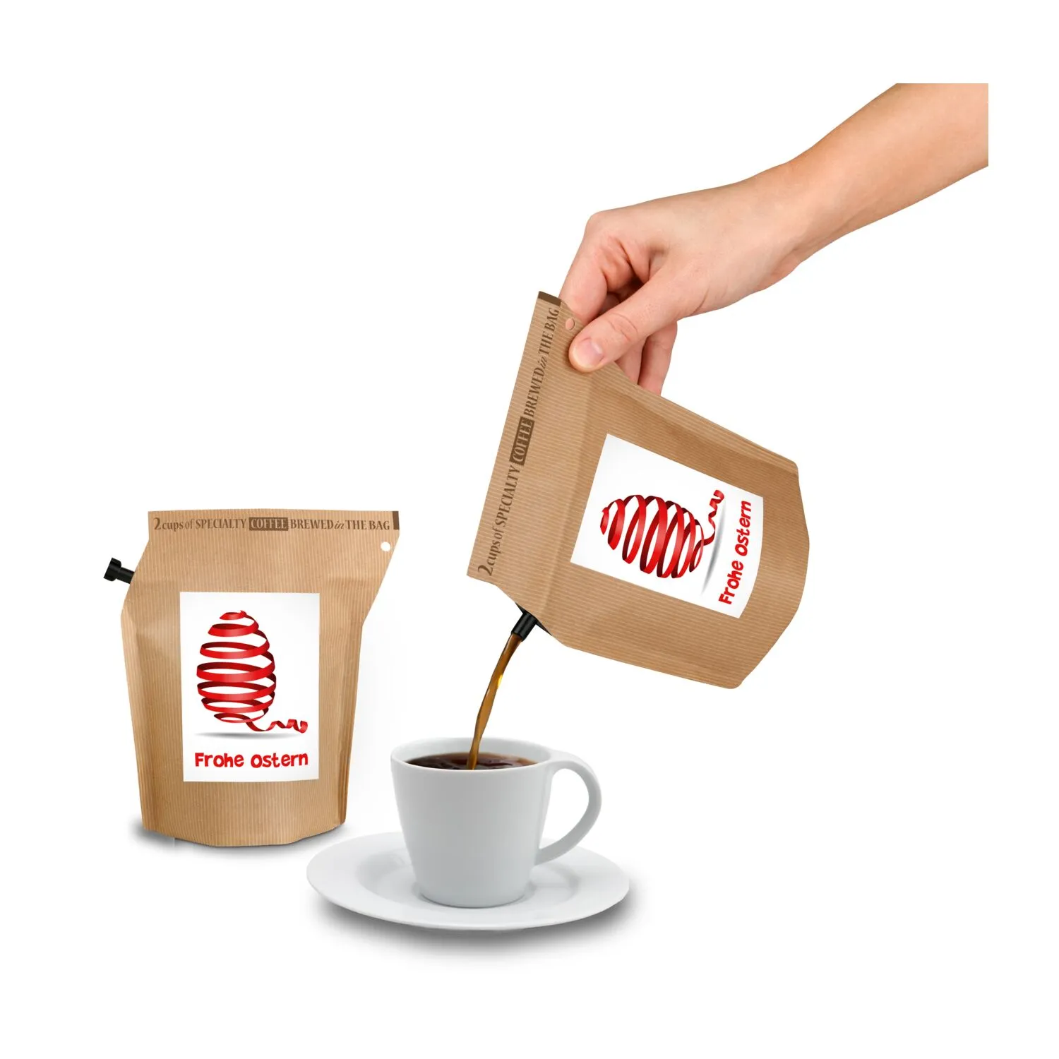 Geschenkartikel / Präsentartikel: Oster-Kaffee, braun – Bild 4