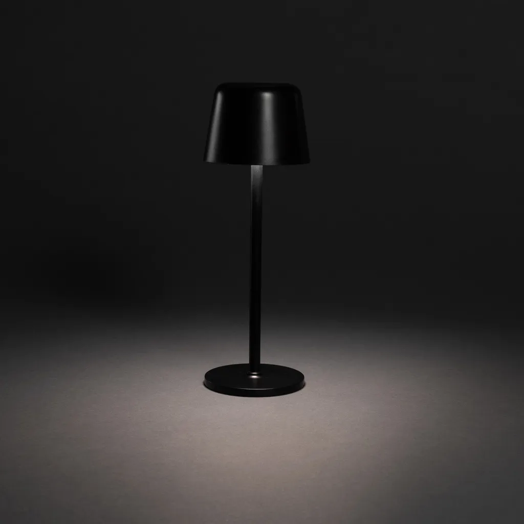Zenic USB Tischleuchte aus RCS recyceltem Kunststoff, schwarz – Bild 5