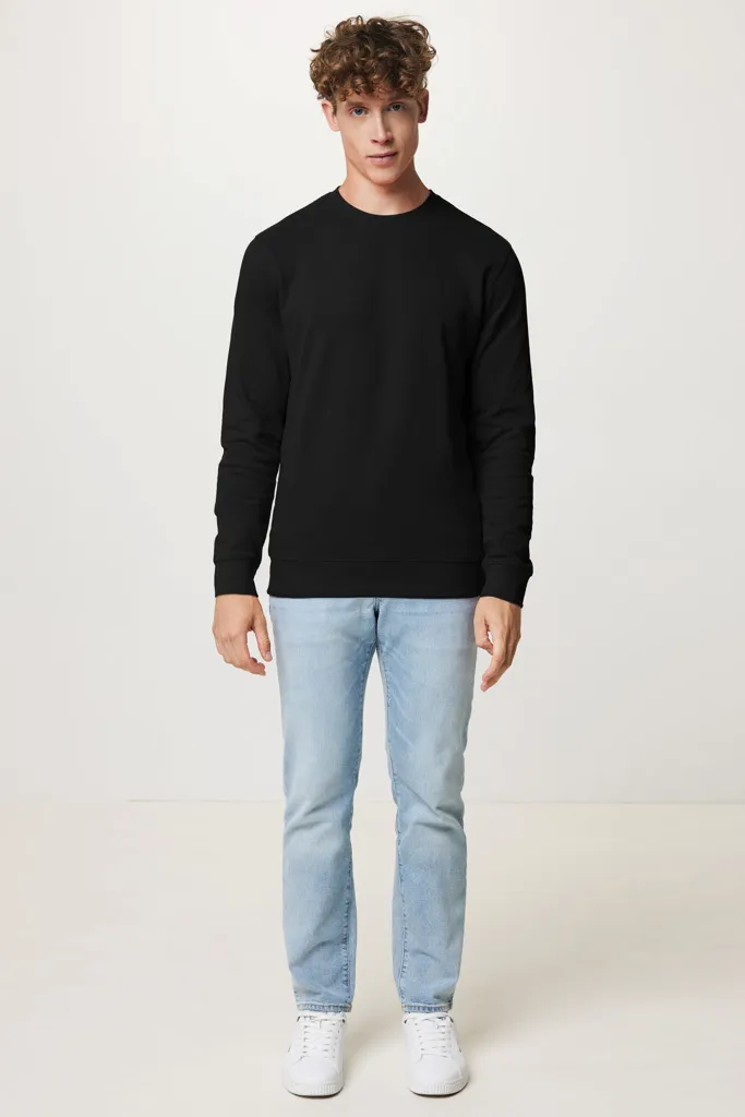 IQONIQ Zion Rundhals-Sweater aus recycelter Baumwolle, schwarz – Bild 7