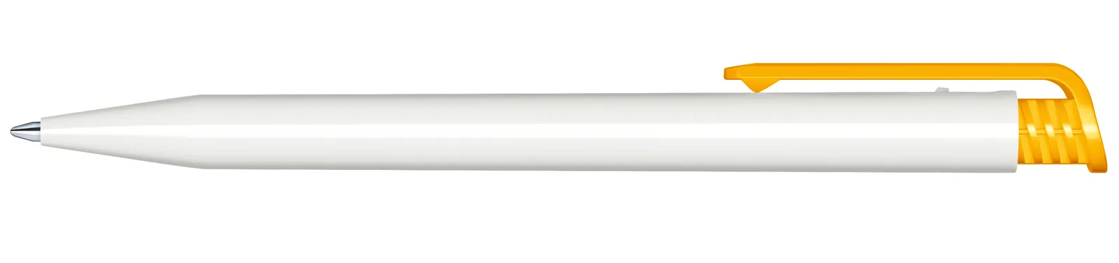 Super Hit Polished Basic Druckkugelschreiber, Weiß - Gelb 7408 – Bild 4