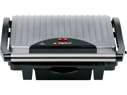 ALPINA Kontaktgrill 1000W Silber, Schwarz – Bild 4