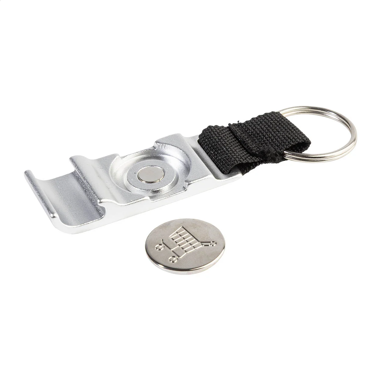Schlüsselanhänger OpenCart mit EKW-Löser und Flaschenöffner, silber – Bild 4