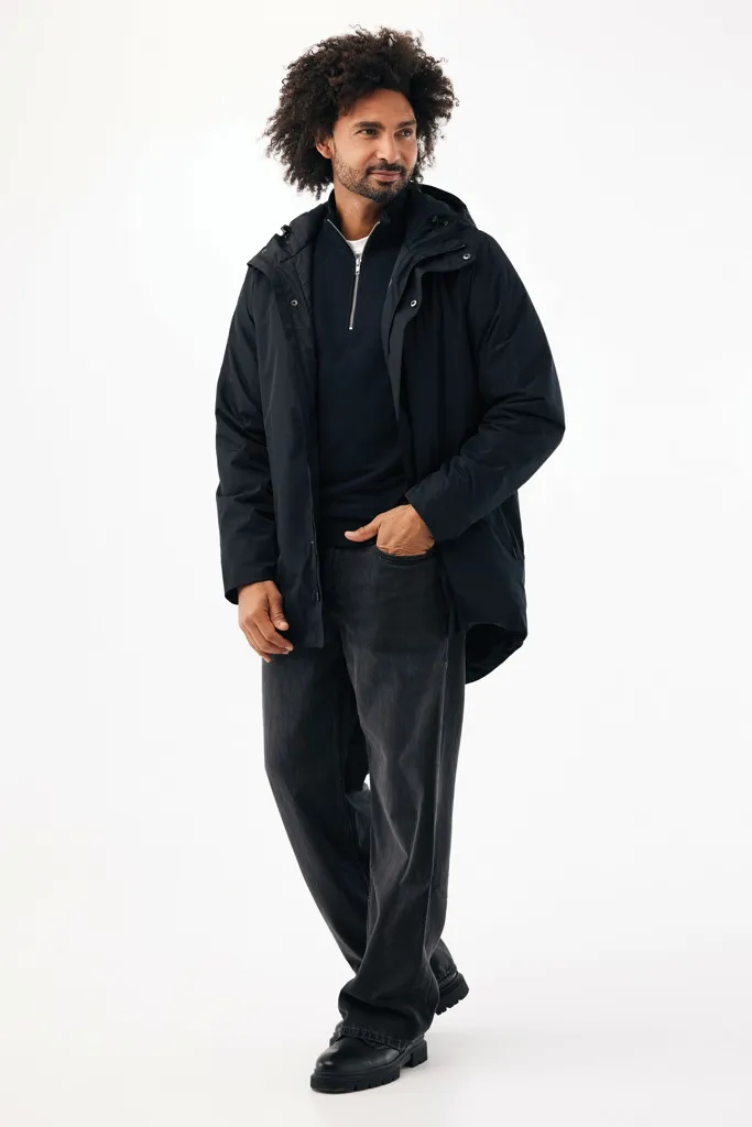 IQONIQ Thelon Parka aus recyceltem Polyester, schwarz – Bild 3
