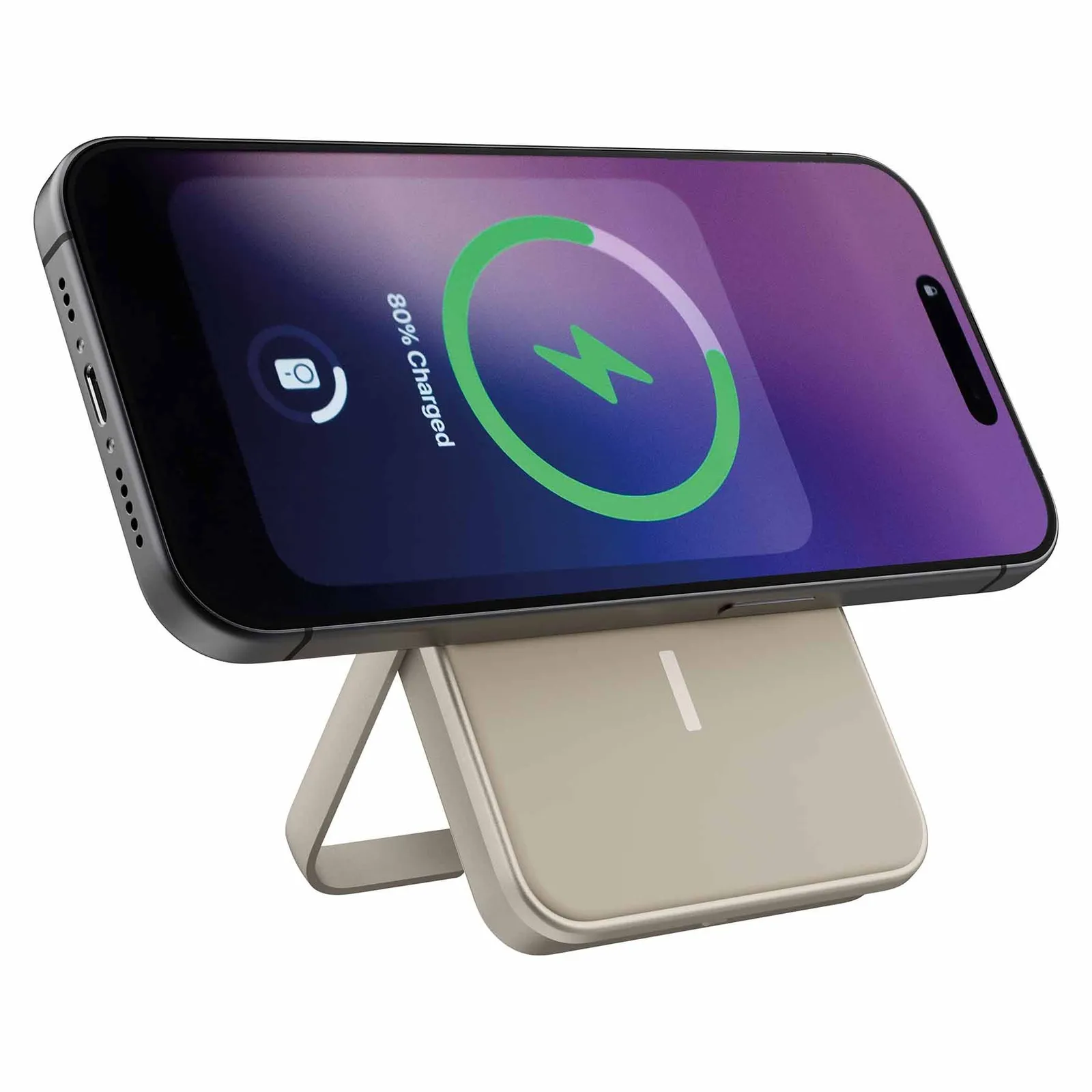Fresh 'n Rebel Magnetische kabellose Powerbank 5000 mAh, Seidensand – Bild 4