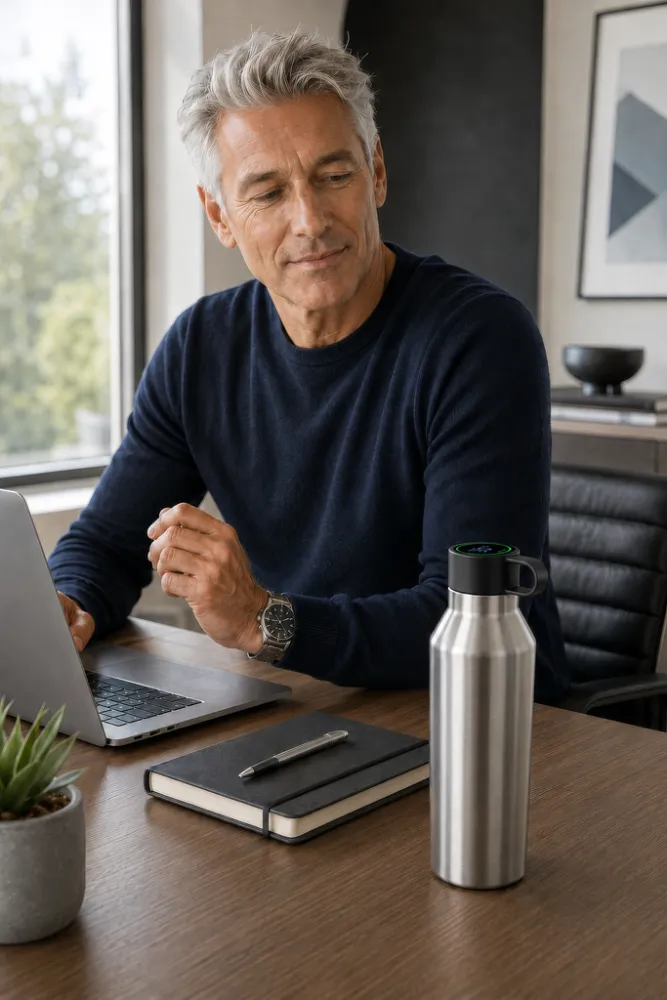 Smarte Thermoflasche HYDRATION COACH silberfarben, silberfarben – Bild 7