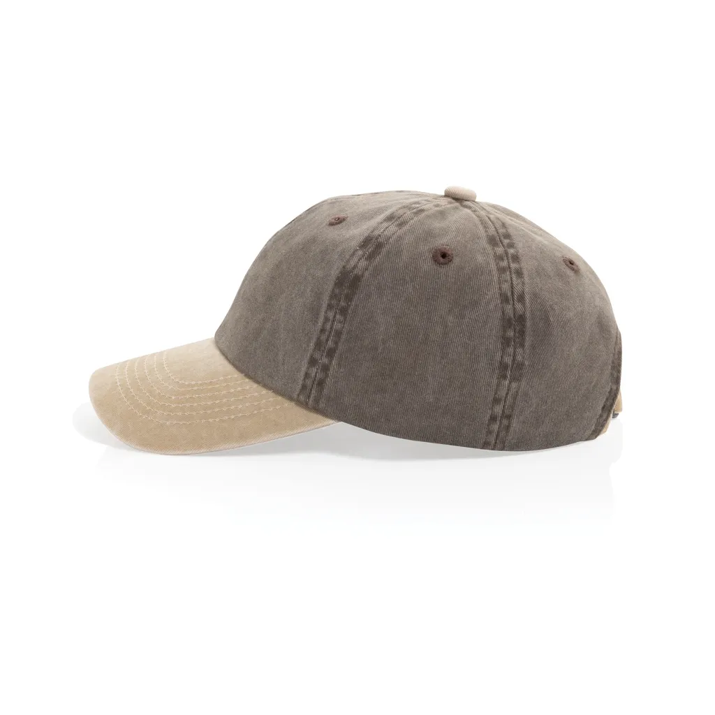 BEAU AWARE™ Two-Tone 6-Panel-Cap aus washed Cotton-Twill, braun – Bild 4