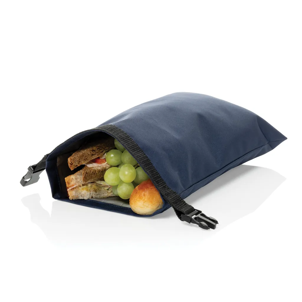 Snackstrap faltbarer Lunchbag aus AWARE™ rPET 30 x 20cm, navy blau – Bild 2