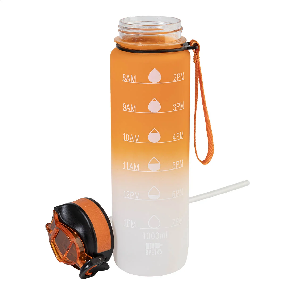 RPET Flasche mit Motivationsanzeige Sipgrade, orange – Bild 2